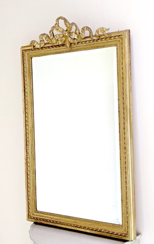 french antqiue louis xvi style mirror - water gilding